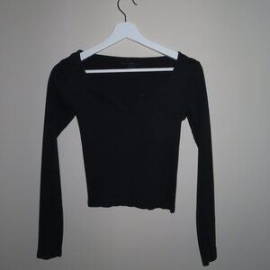 Brandy Melville Black V Neck Top